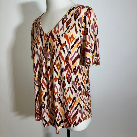 NWT Cable & Gauge Orange Geometric Print Open Sleeve Blouse Womens Size Small S - Picture 4 of 12